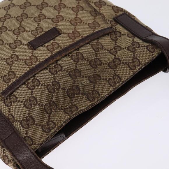 GUCCI GG Canvas Shoulder Bag Beige Silver Auth 143234 - Picture 6 of 16